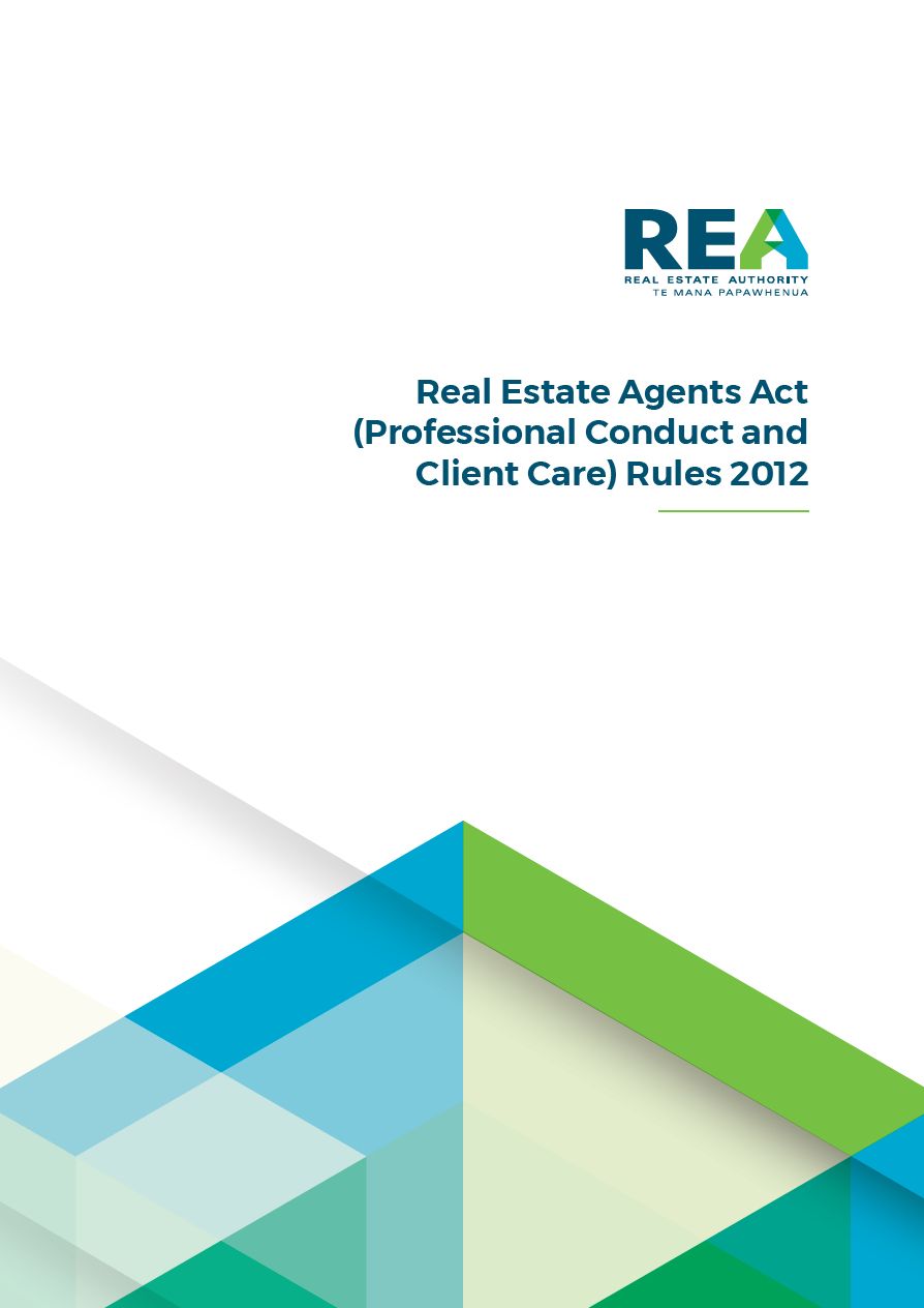 Front cover of Real Estate Agents Act Rules 2012 booklet.