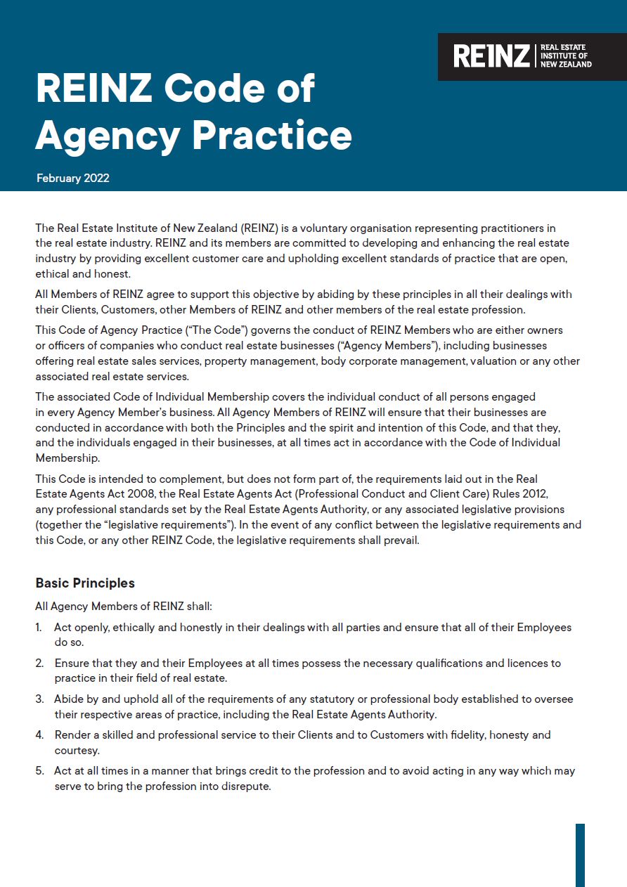 Front cover of Code of Agency Practice booklet.